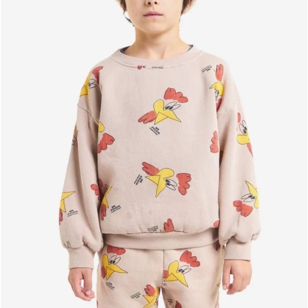 Bobo Choses Mr O’Clock all Over Sweatshirt Brown